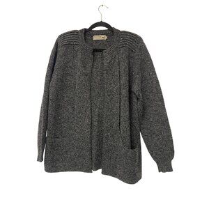 Peruvian Link Womens Sweater One Size Gray Knit Alpaca Long Sleeve Cardigan